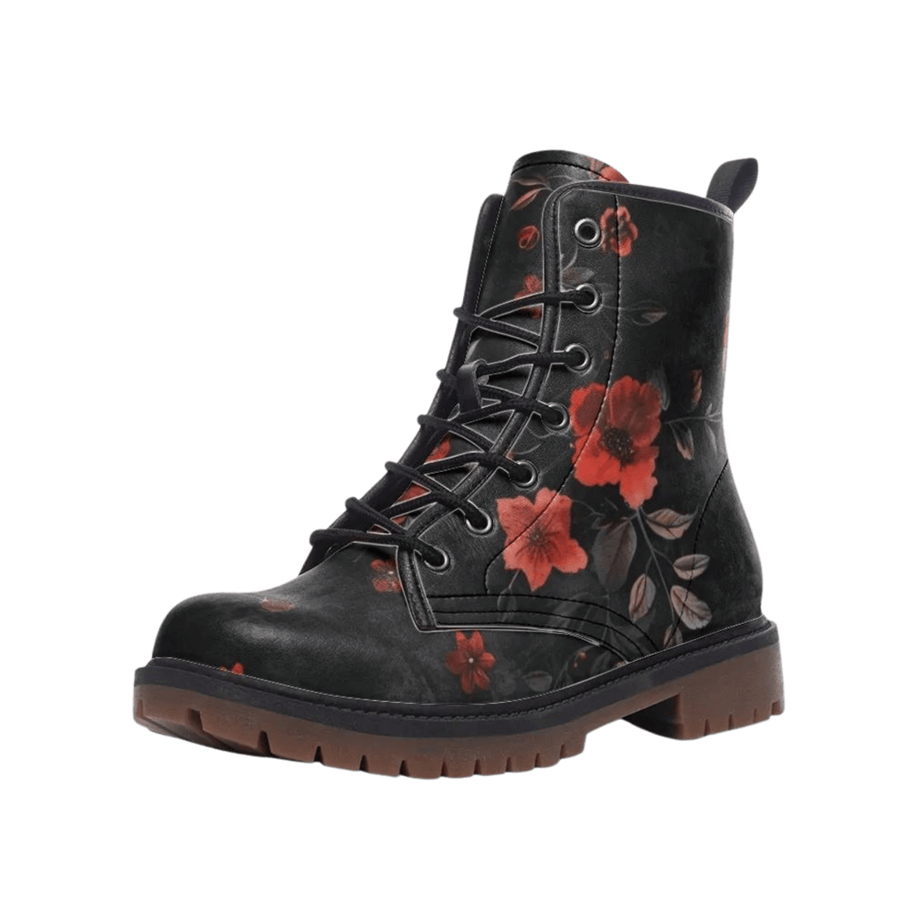 Night Bloom - Combat Style Boots - boots - combat boots - fashion boots - Numbskullz