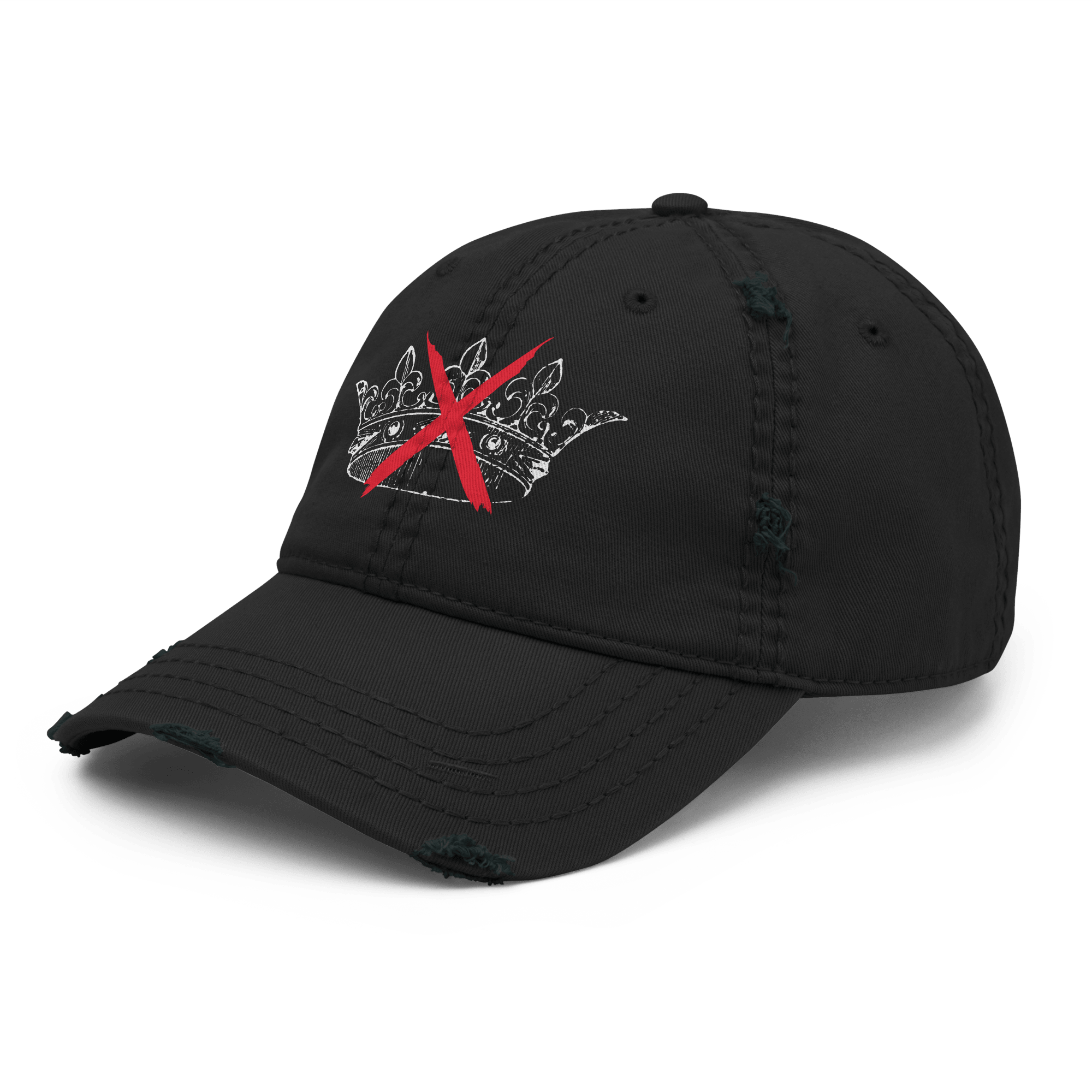 No Kings - Distressed Adjustable Ball Cap - ballcap - baseball style hats - hats - Numbskullz