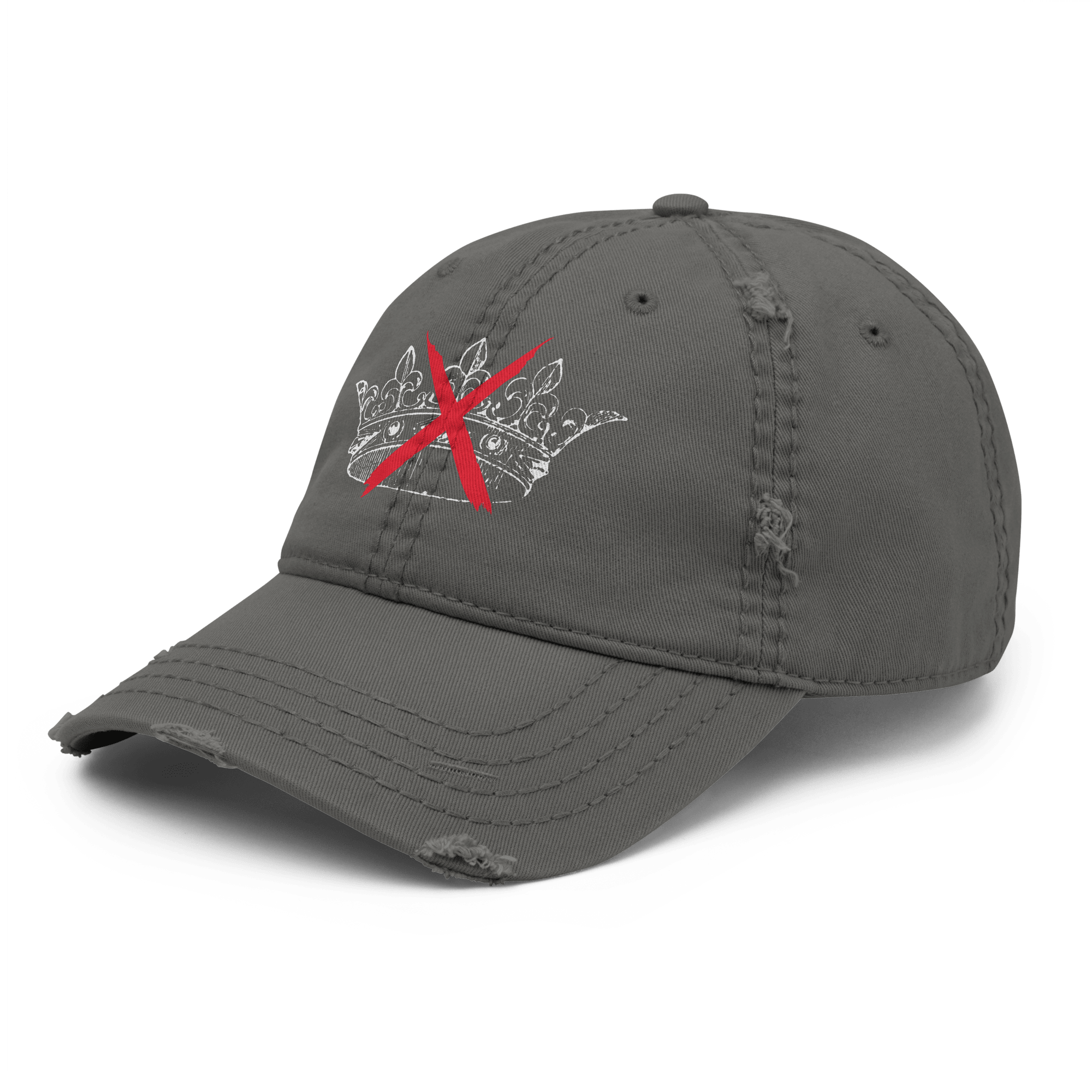 No Kings - Distressed Adjustable Ball Cap - ballcap - baseball style hats - hats - Numbskullz