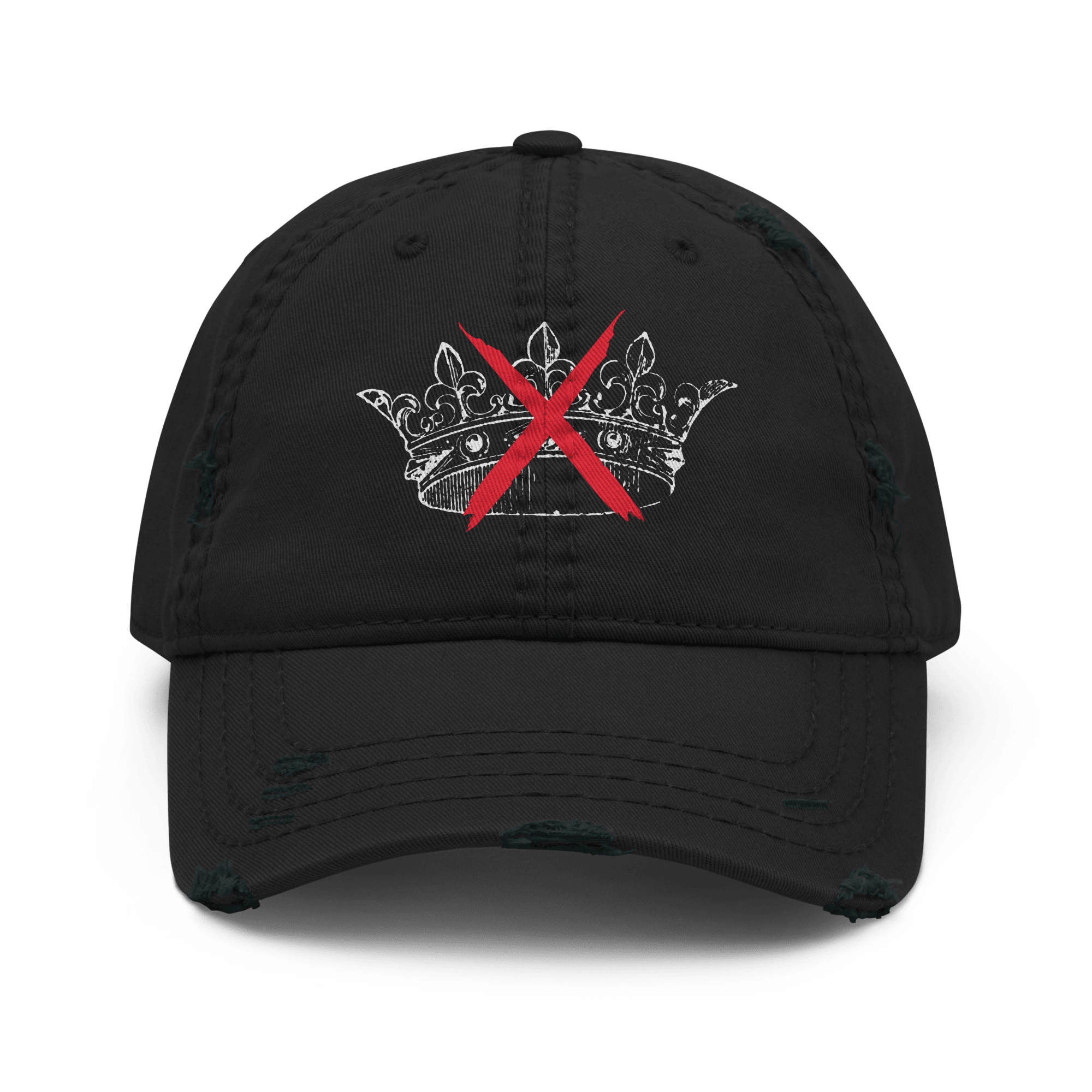 No Kings - Distressed Adjustable Ball Cap - ballcap - baseball style hats - hats - Numbskullz