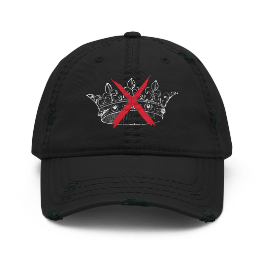 No Kings - Distressed Adjustable Ball Cap - ballcap - baseball style hats - hats - Numbskullz
