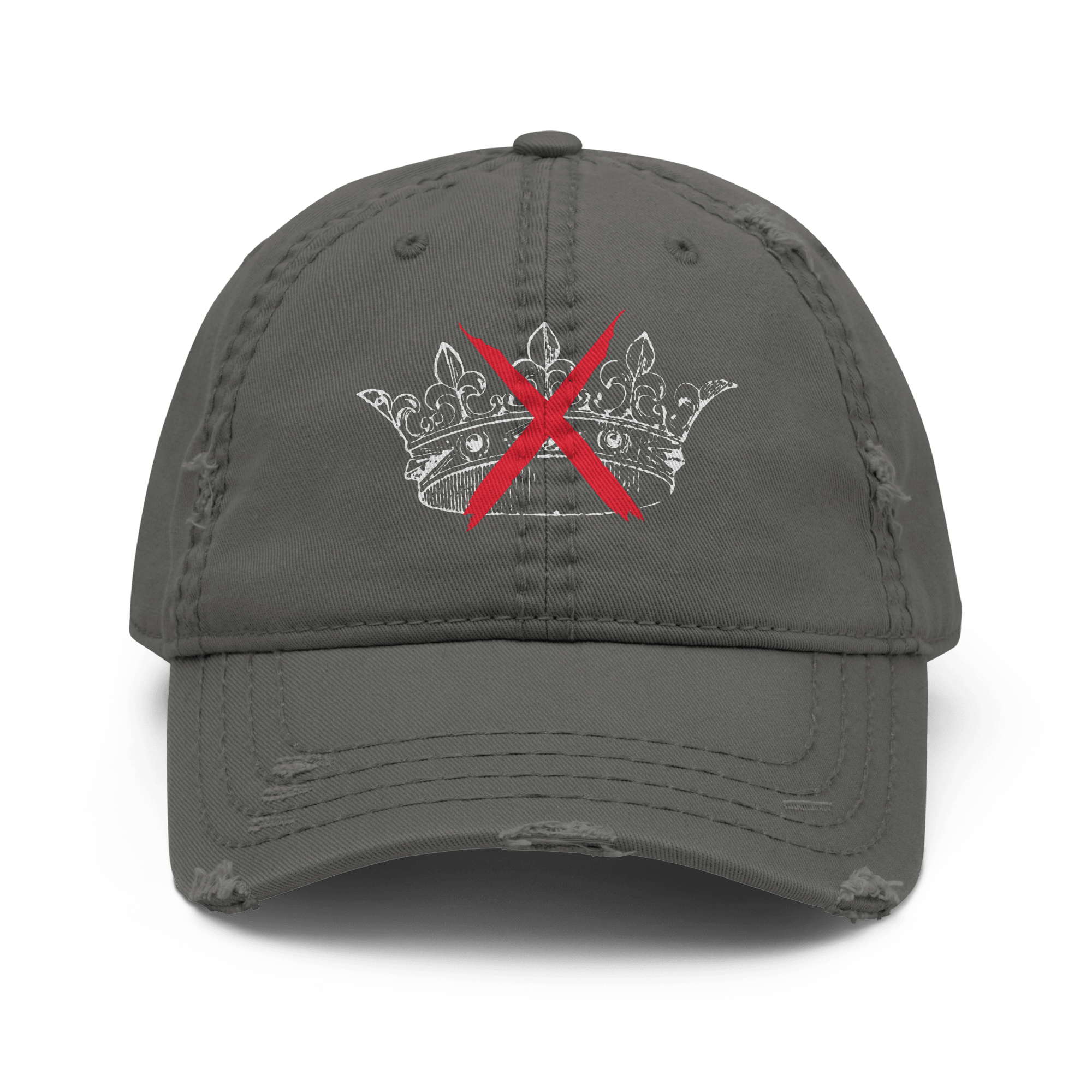 No Kings - Distressed Adjustable Ball Cap - ballcap - baseball style hats - hats - Numbskullz