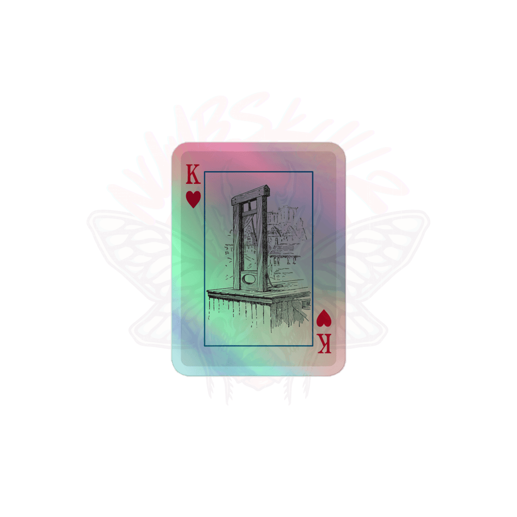 No Kings Guillotine - Holographic Sticker - accessories - activism - holo sticker - NumbskullzKC