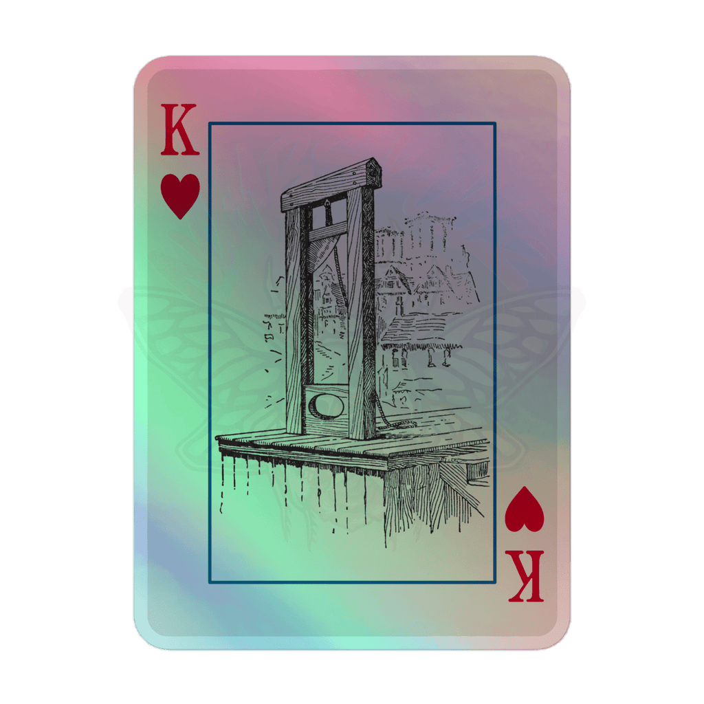 No Kings Guillotine - Holographic Sticker - accessories - activism - holo sticker - NumbskullzKC