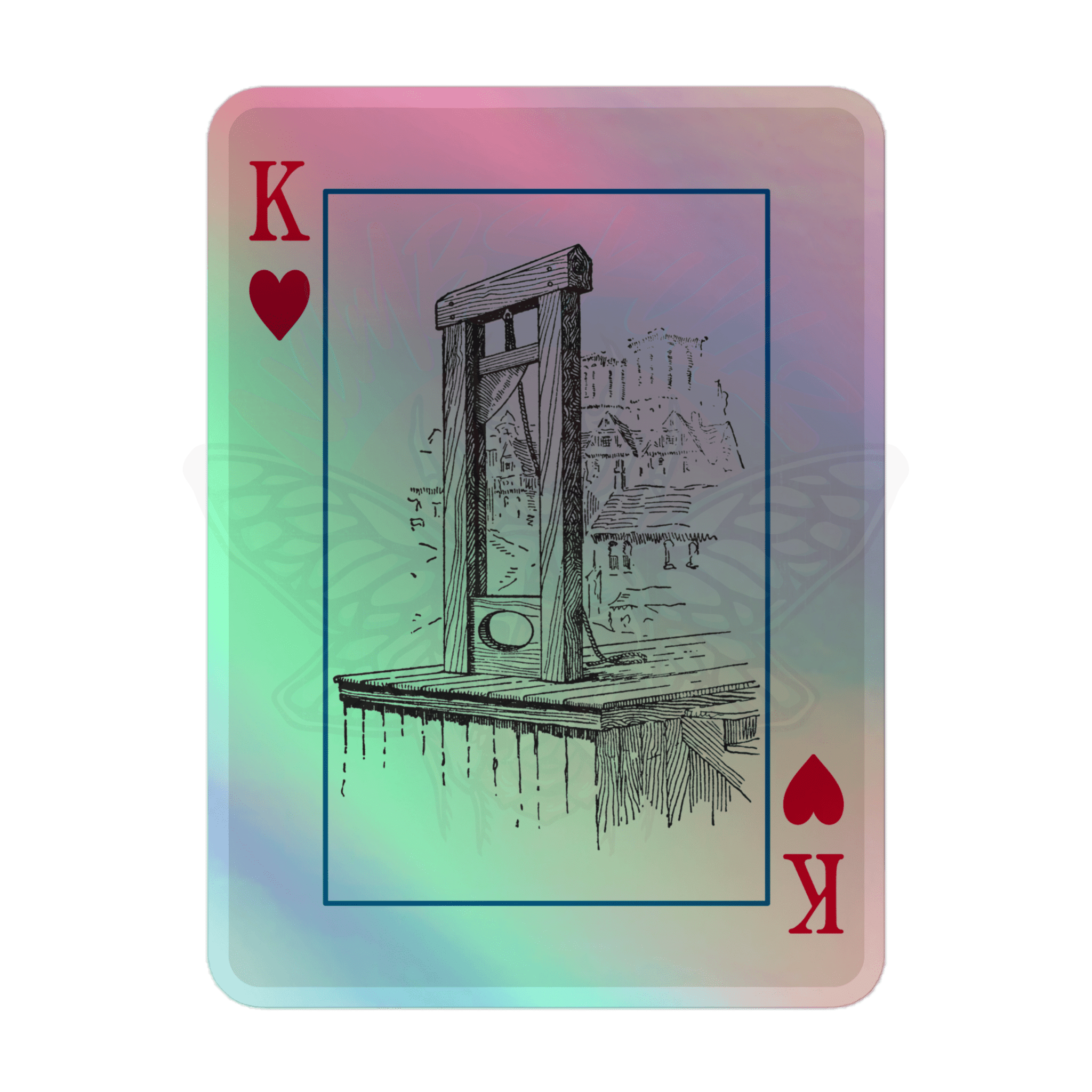 No Kings Guillotine - Holographic Sticker - accessories - activism - holo sticker - NumbskullzKC