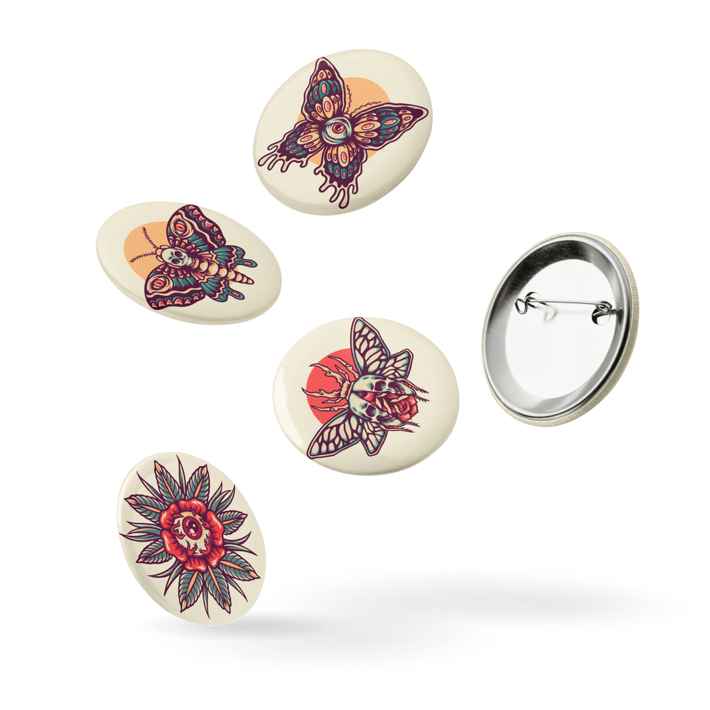 Numbskullz - Set of 5 Pin Buttons - accessories - buttons - decorative pins - Numbskullz