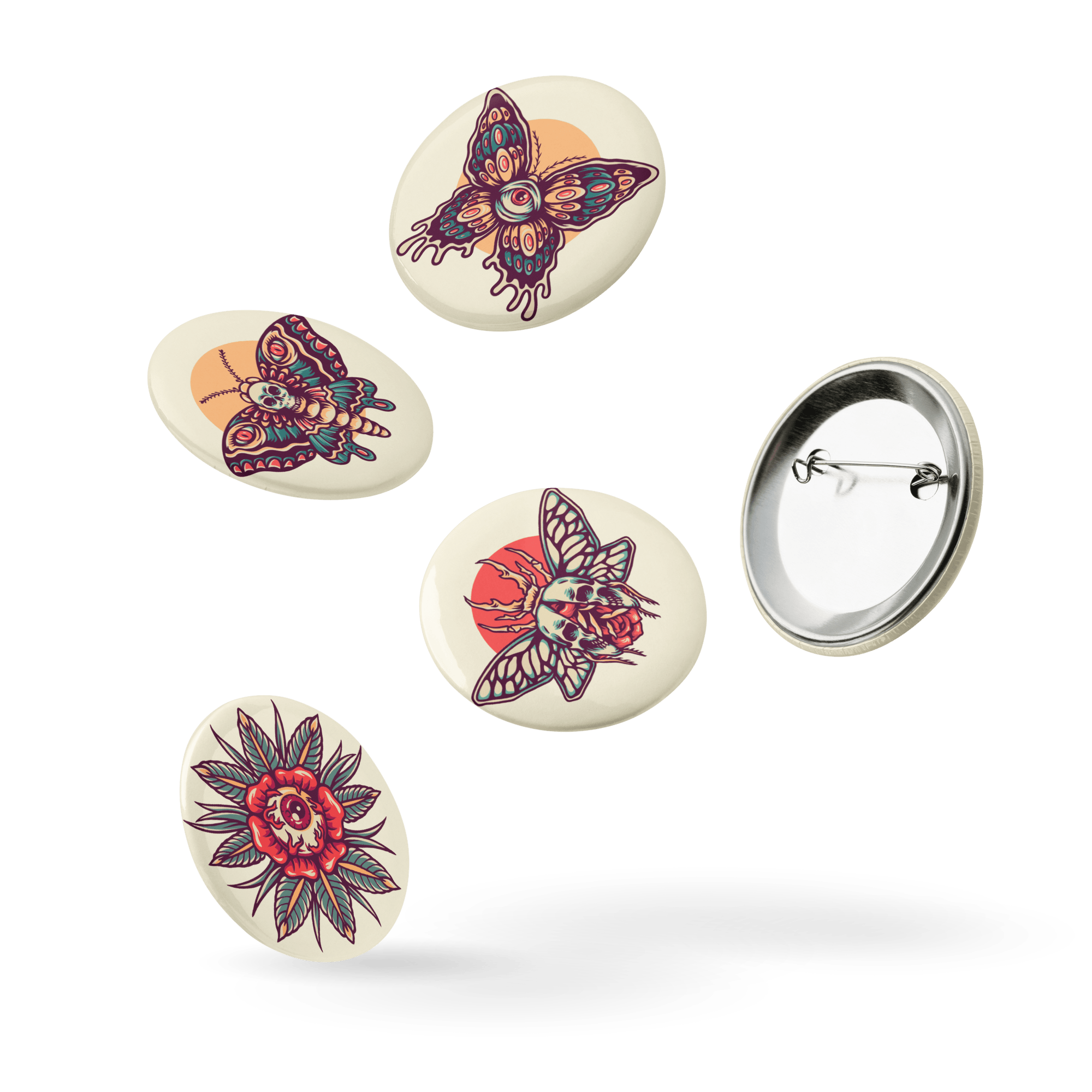 Numbskullz - Set of 5 Pin Buttons - accessories - buttons - decorative pins - Numbskullz
