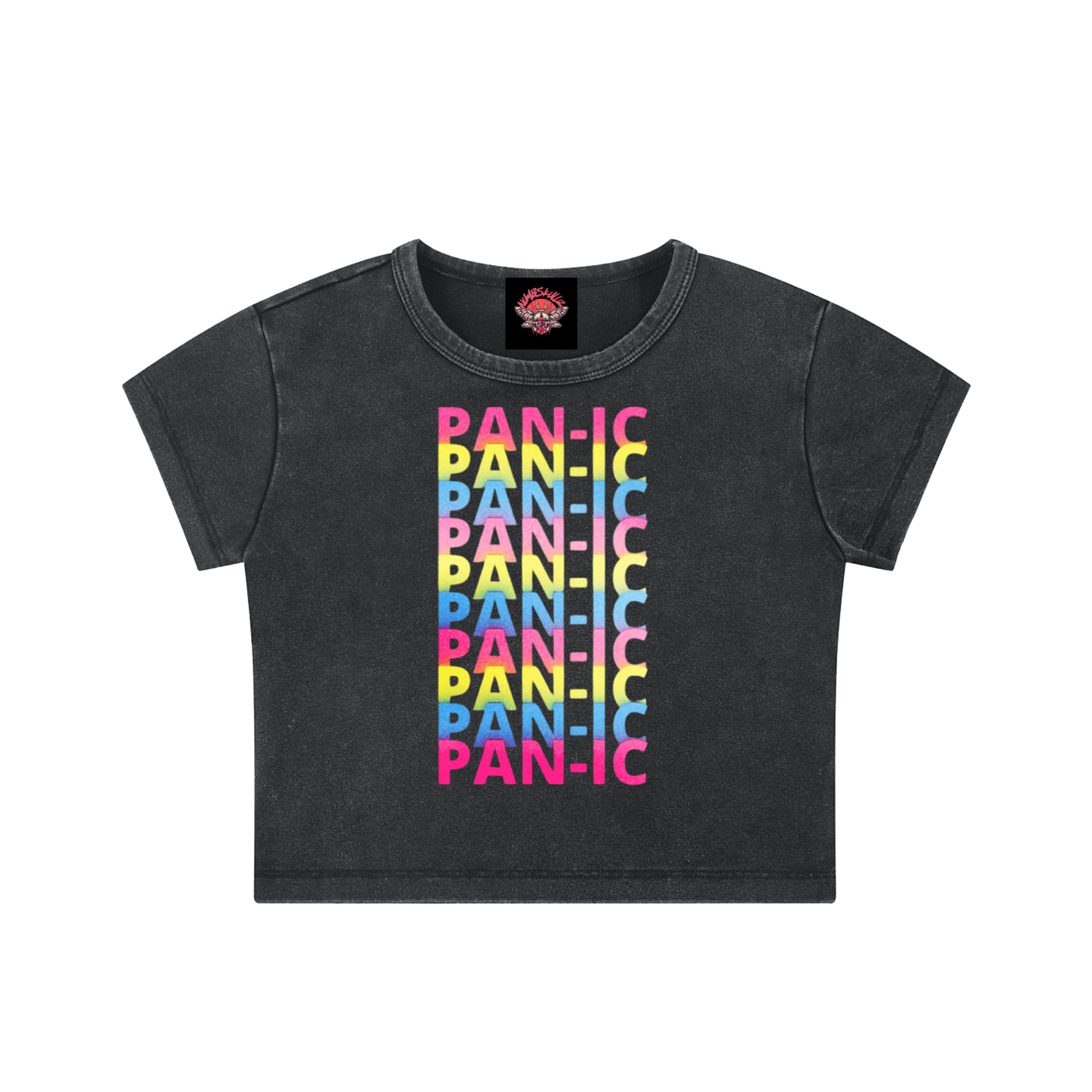 Pan-ic - Snow Washed Crop Top-humor-lgbtq-Numbskullz-Numbskullz
