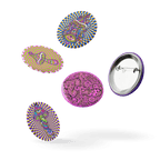 Psychedelic Shrooms - Set of 5 Pin Buttons - accessories - buttons - decorative pins - Numbskullz