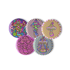 Psychedelic Shrooms - Set of 5 Pin Buttons - accessories - buttons - decorative pins - Numbskullz