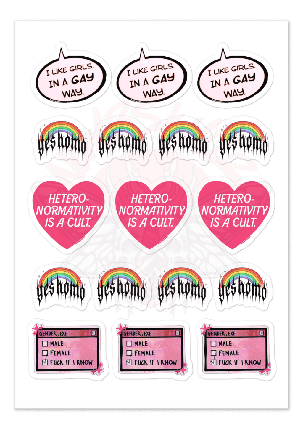 Queer Love - Vinyl Sticker Sheet-accessories-bisexual-gay-NumbskullzKC