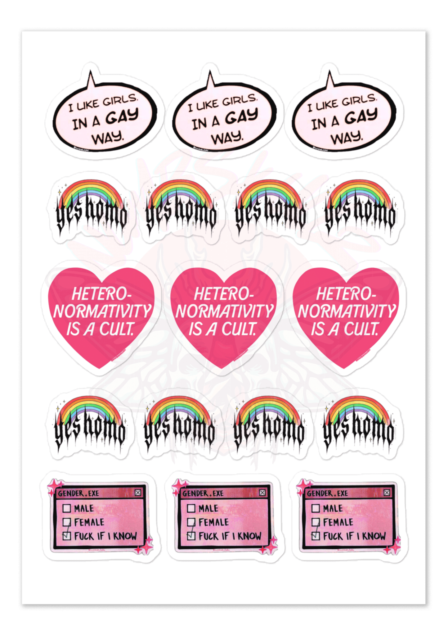 Queer Love - Vinyl Sticker Sheet-accessories-bisexual-gay-NumbskullzKC