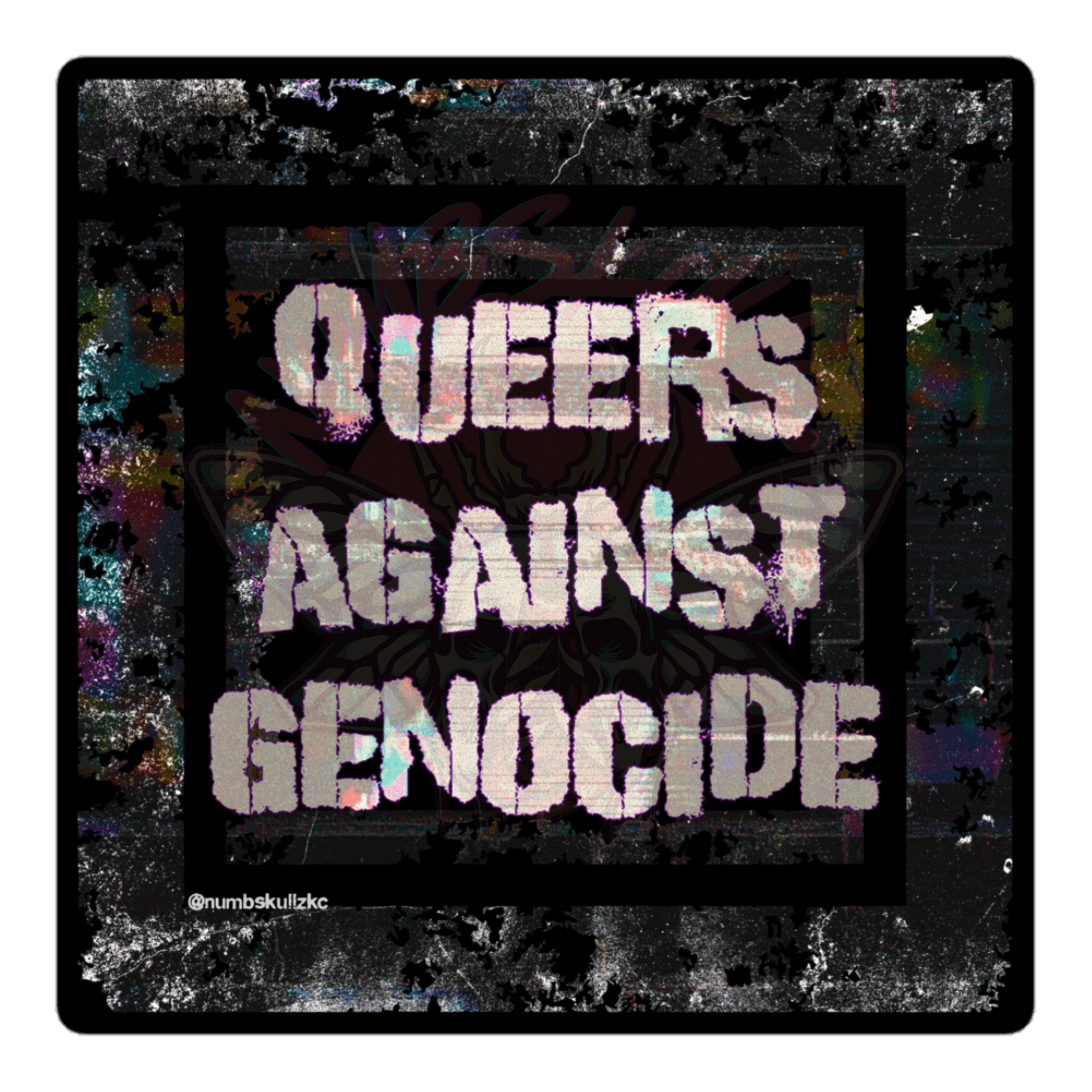 Queers Against Genocide - Vinyl Sticker-accessories-activism-anti fascist-NumbskullzKC