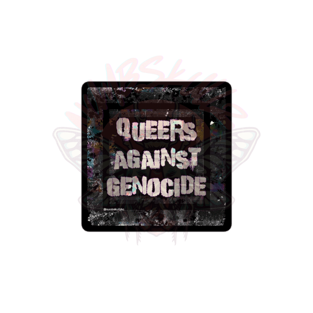 Queers Against Genocide - Vinyl Sticker-accessories-activism-anti fascist-NumbskullzKC