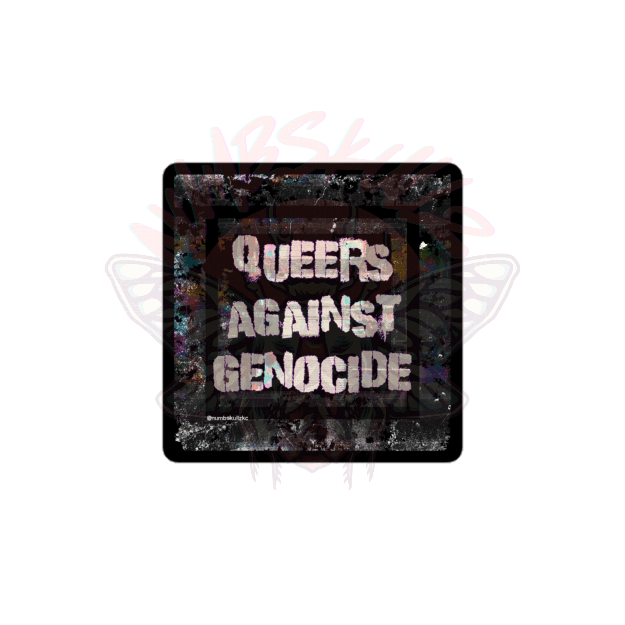 Queers Against Genocide - Vinyl Sticker-accessories-activism-anti fascist-NumbskullzKC