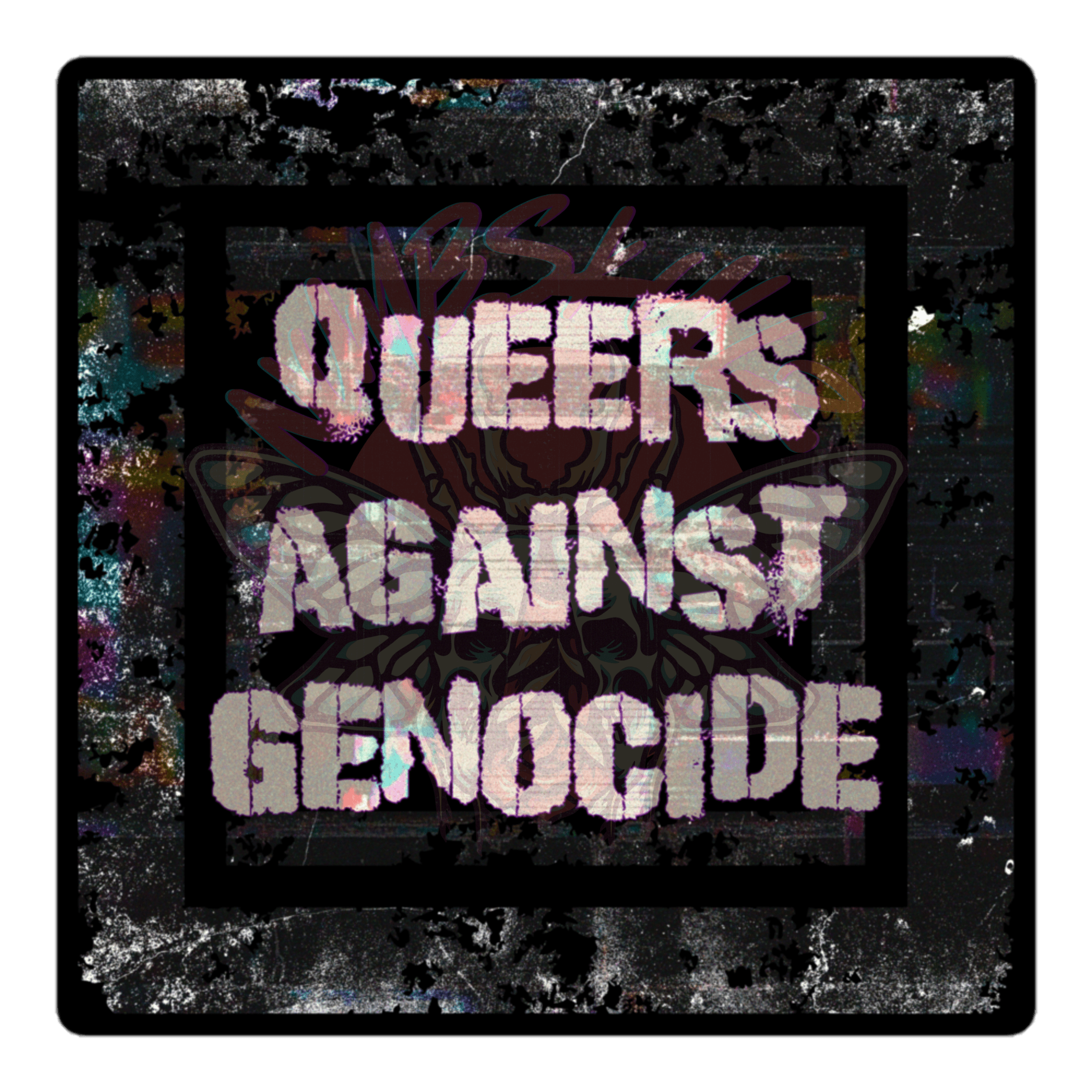 Queers Against Genocide - Vinyl Sticker-accessories-activism-anti fascist-NumbskullzKC