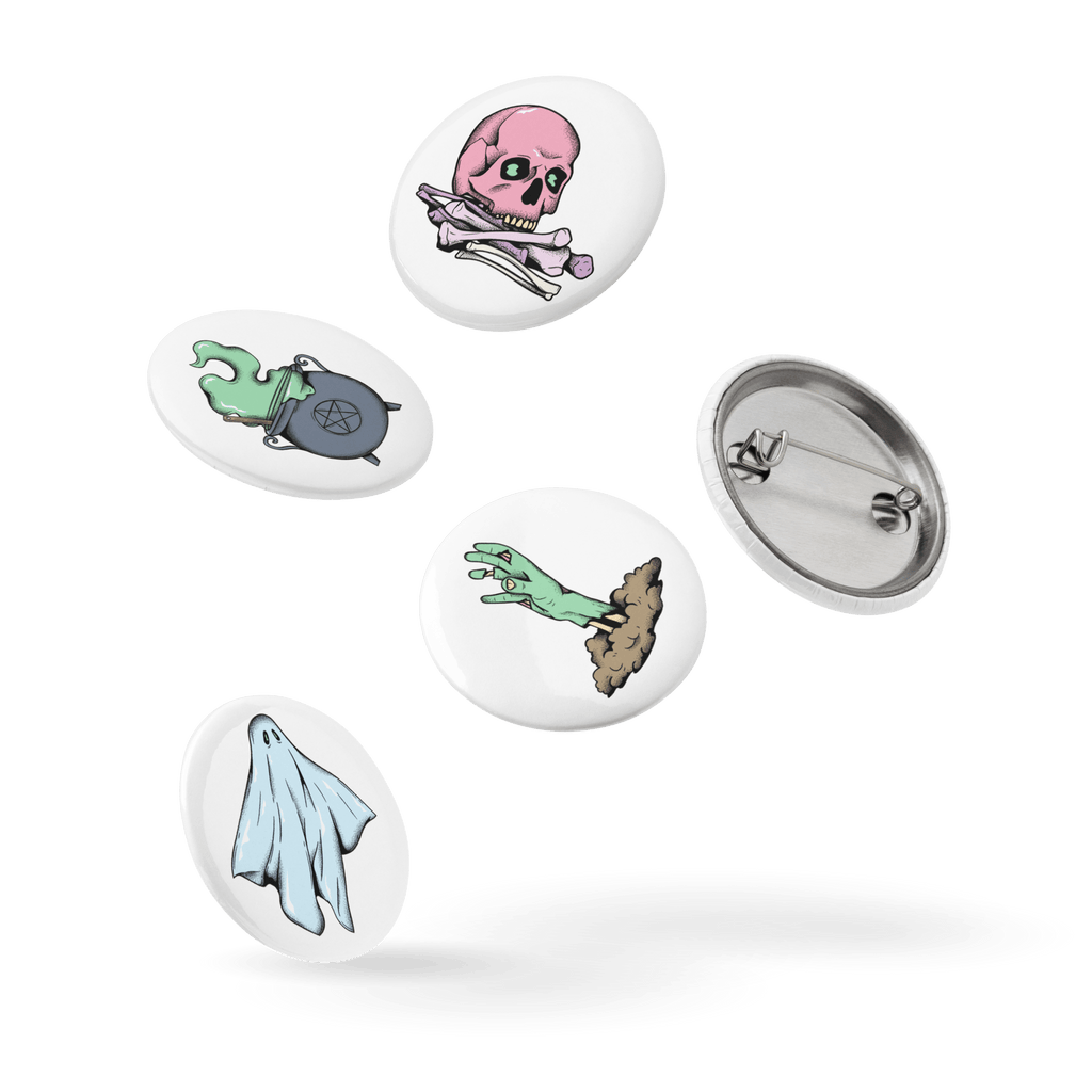 Scared Yet - Set of 5 Pin Buttons - accessories - buttons - decorative pins - Numbskullz