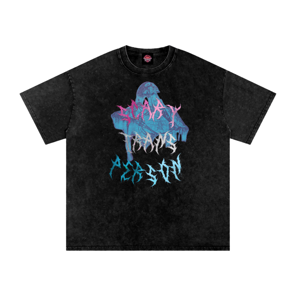 Scary Trans Person - Oversized T-Shirt - humor - lgbtq - men's shirts - NumbskullzKC