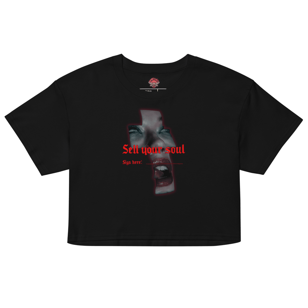Sell Your Soul - Relaxed Fit Crop Top-cropped tee-Numbskullz-relaxed fit-NumbskullzKC