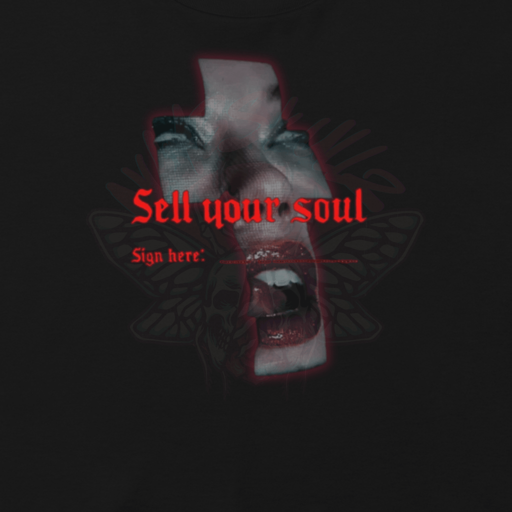 Sell Your Soul - Relaxed Fit Crop Top-cropped tee-Numbskullz-relaxed fit-NumbskullzKC