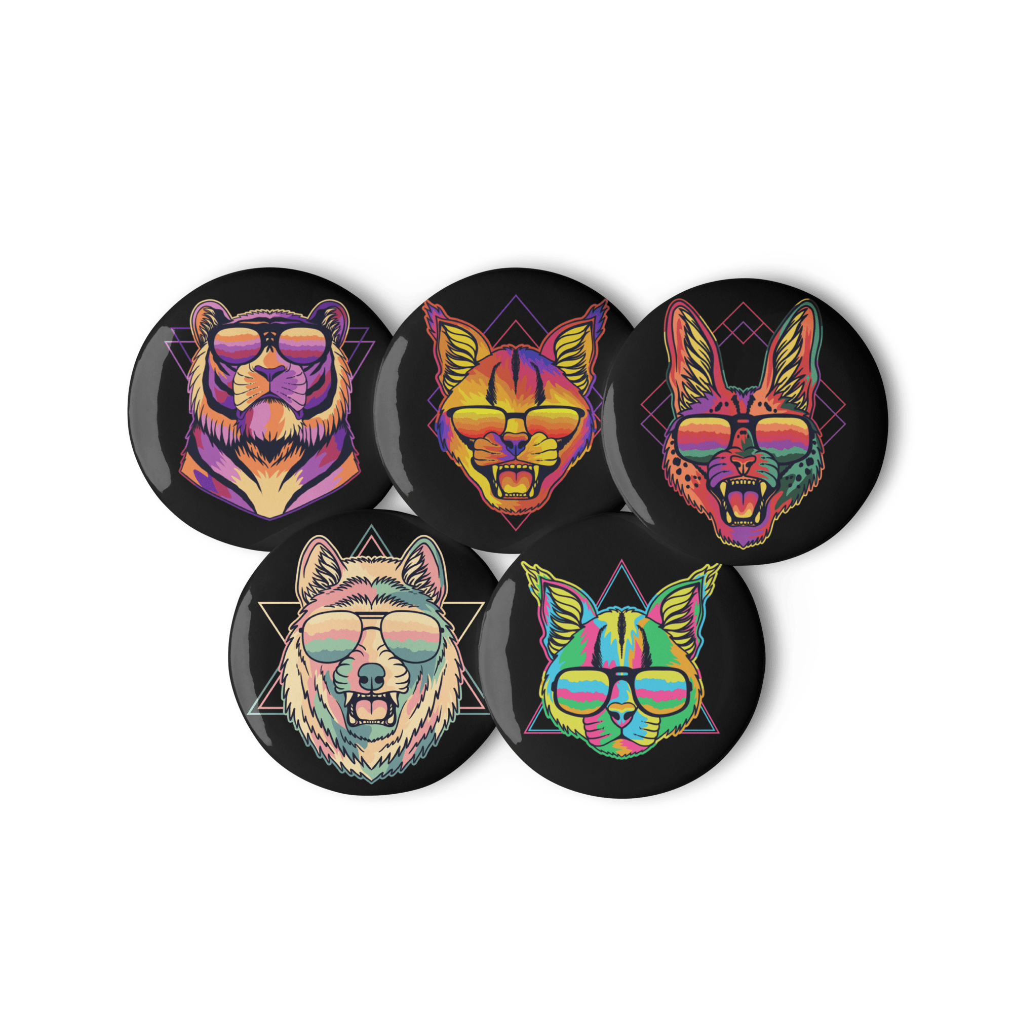 Shades - Set of 5 Pin Buttons - accessories - buttons - decorative pins - NumbskullzKC