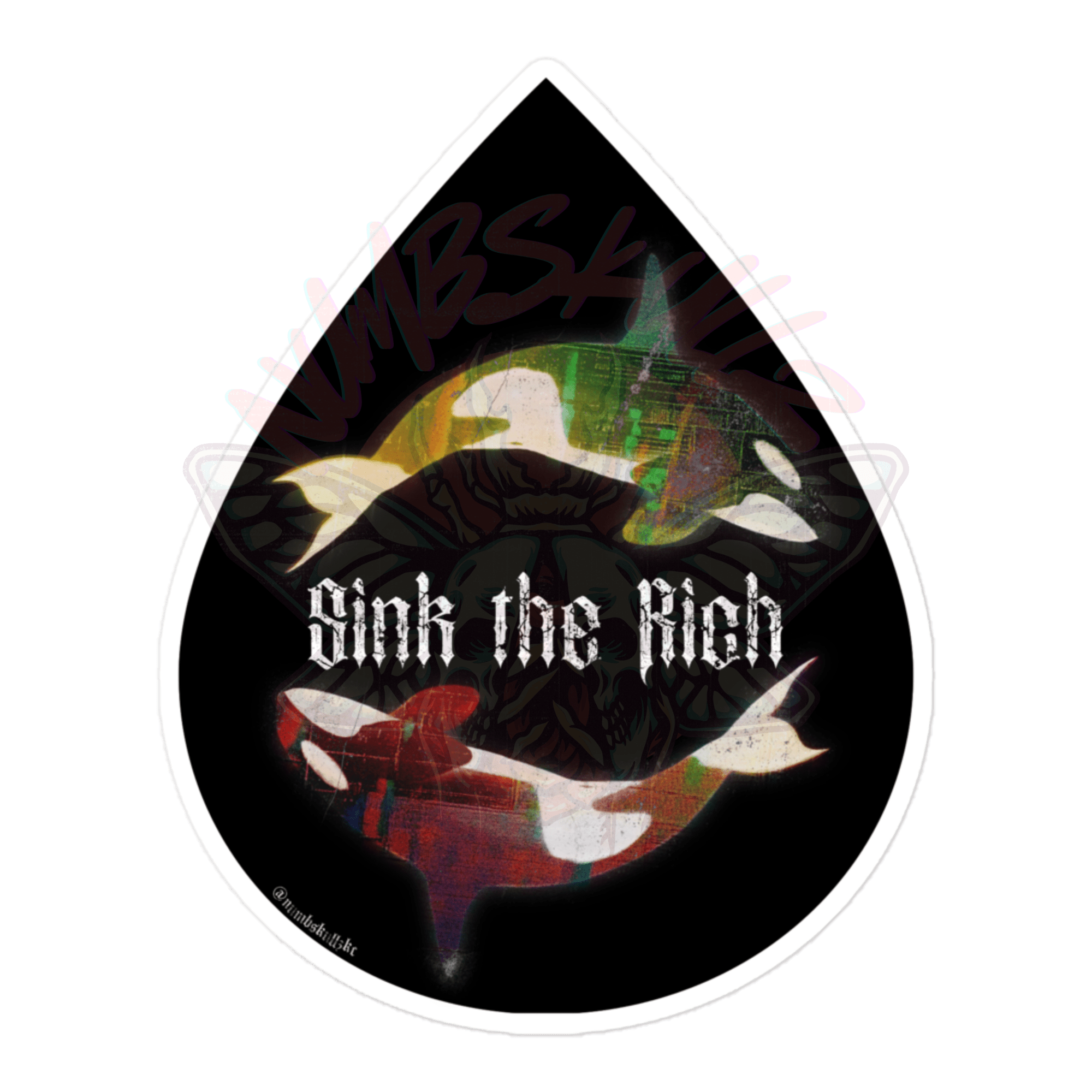 Sink the Rich - Vinyl Sticker-accessories-activism-anti fascist-NumbskullzKC