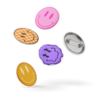 Smiley Face - Set of 5 Pin Buttons - accessories - buttons - decorative pins - NumbskullzKC