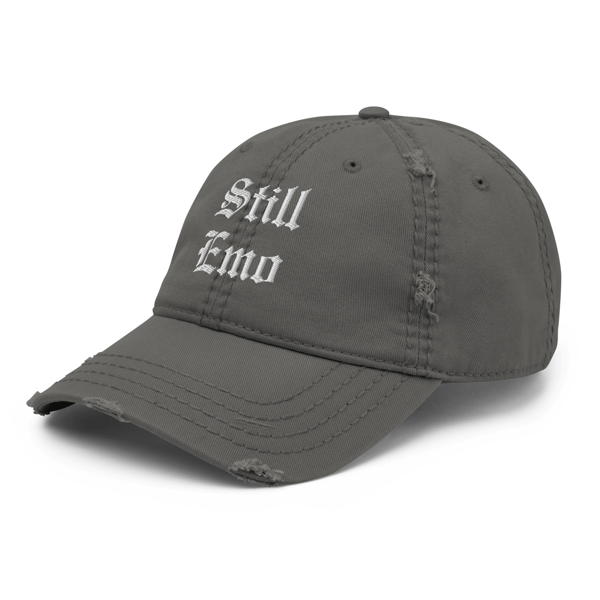 Still Emo - Distressed Adjustable Ball Cap - ballcap - baseball style hats - embroidered ball caps - Numbskullz
