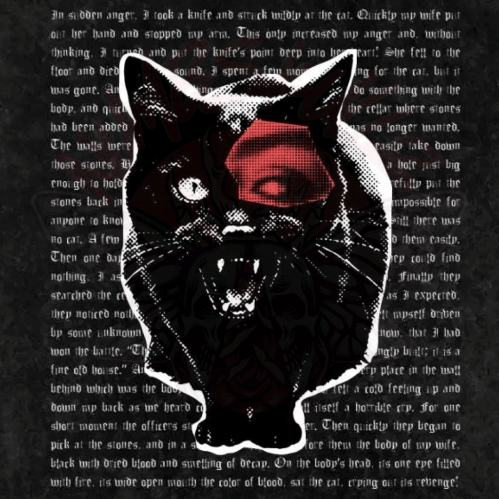 The Black Cat - Oversized T-Shirt - oversized T-shirts - shirt - Short Sleeve - Numbskullz