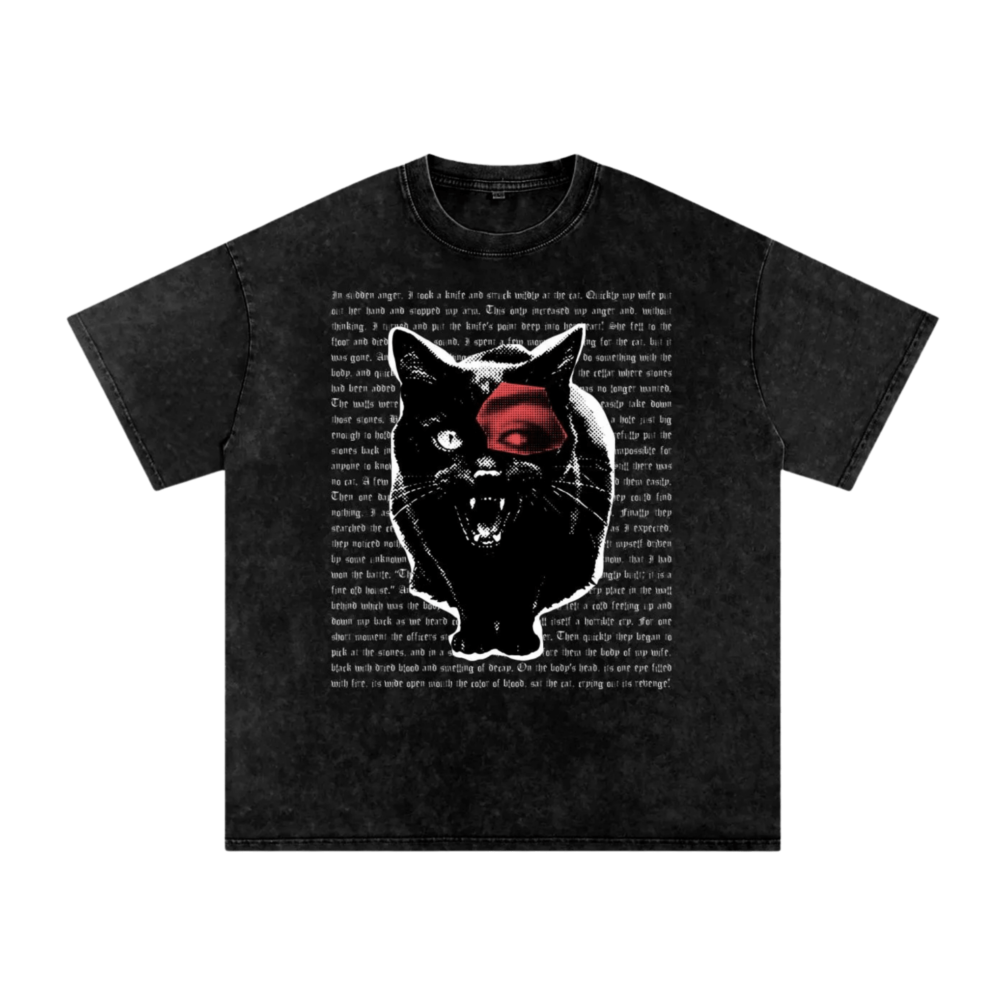The Black Cat - Oversized T-Shirt - oversized T-shirts - shirt - Short Sleeve - Numbskullz