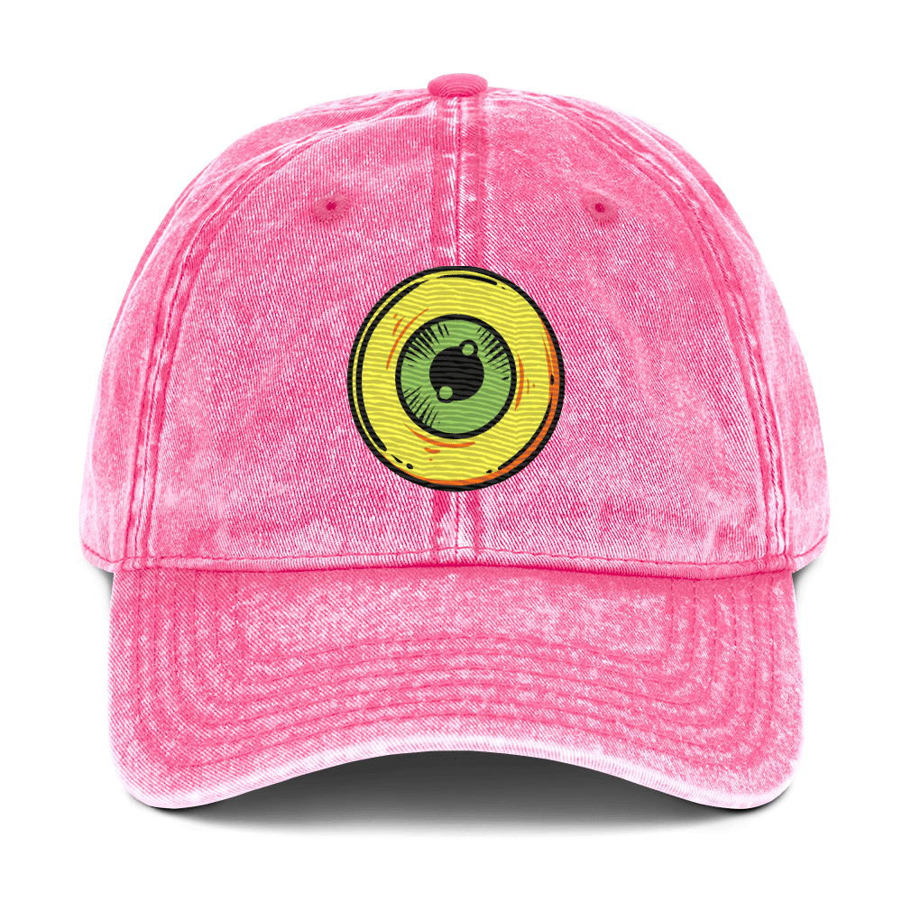 The One Eye Love - Stonewashed Cotton Twill Baseball Cap - ballcap - baseball style hats - embroidered ball caps - Numbskullz