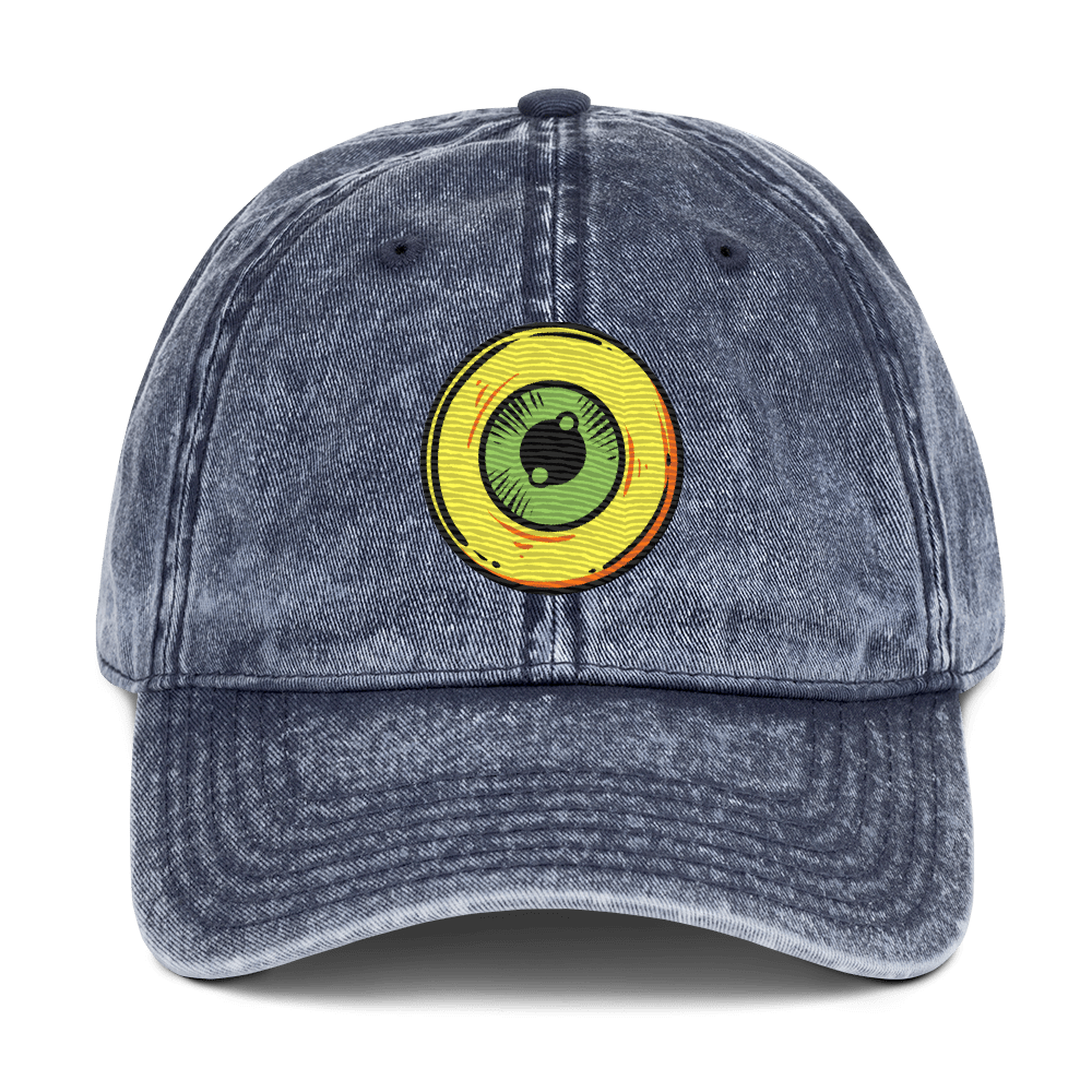 The One Eye Love - Stonewashed Cotton Twill Baseball Cap - ballcap - baseball style hats - embroidered ball caps - Numbskullz
