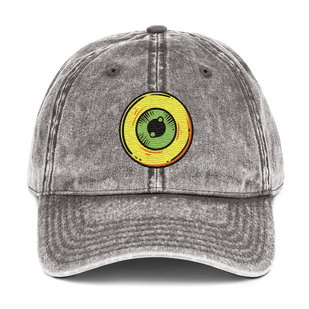 The One Eye Love - Stonewashed Cotton Twill Baseball Cap - ballcap - baseball style hats - embroidered ball caps - Numbskullz