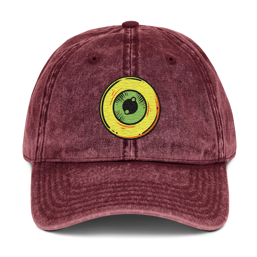 The One Eye Love - Stonewashed Cotton Twill Baseball Cap - ballcap - baseball style hats - embroidered ball caps - Numbskullz