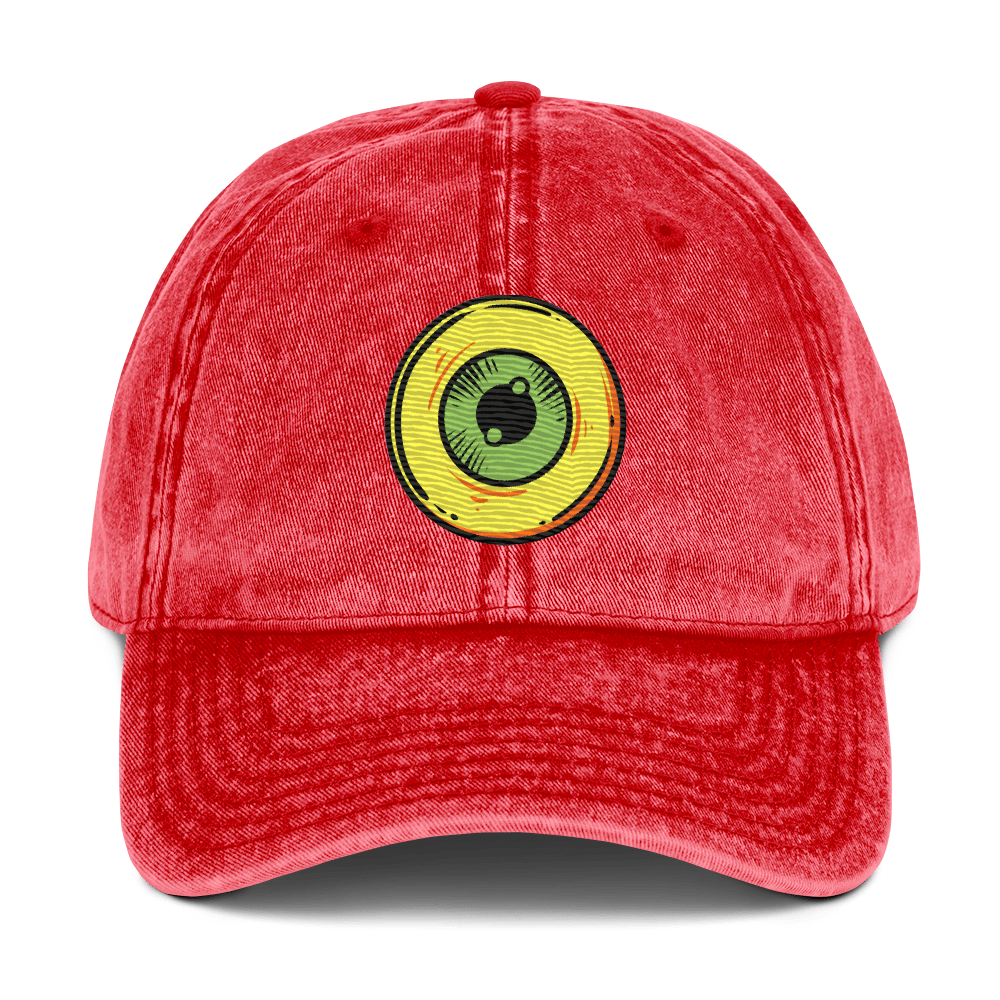 The One Eye Love - Stonewashed Cotton Twill Baseball Cap - ballcap - baseball style hats - embroidered ball caps - Numbskullz