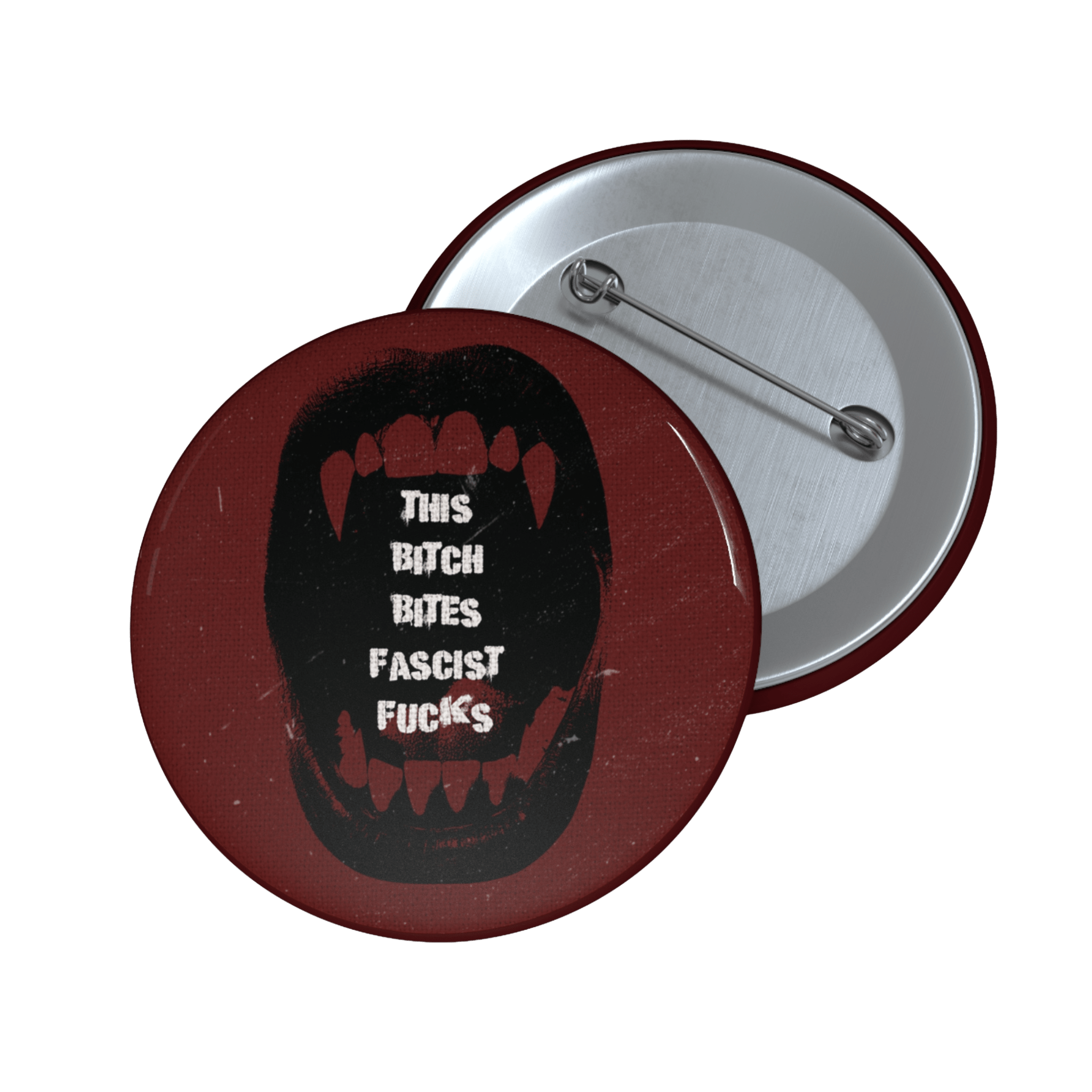 This Bitch Bites Fascists - Pin Button-accessories-activism-anti fascist-NumbskullzKC