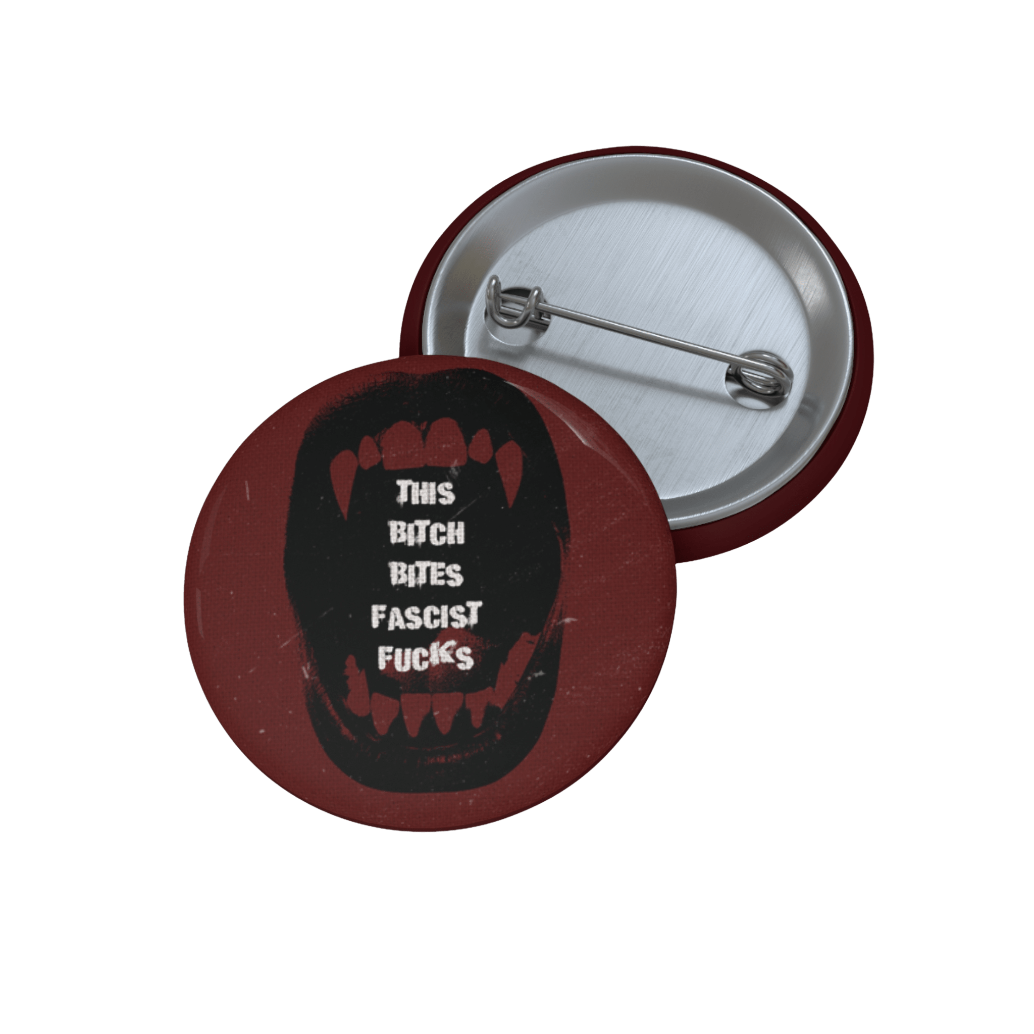 This Bitch Bites Fascists - Pin Button-accessories-activism-anti fascist-NumbskullzKC