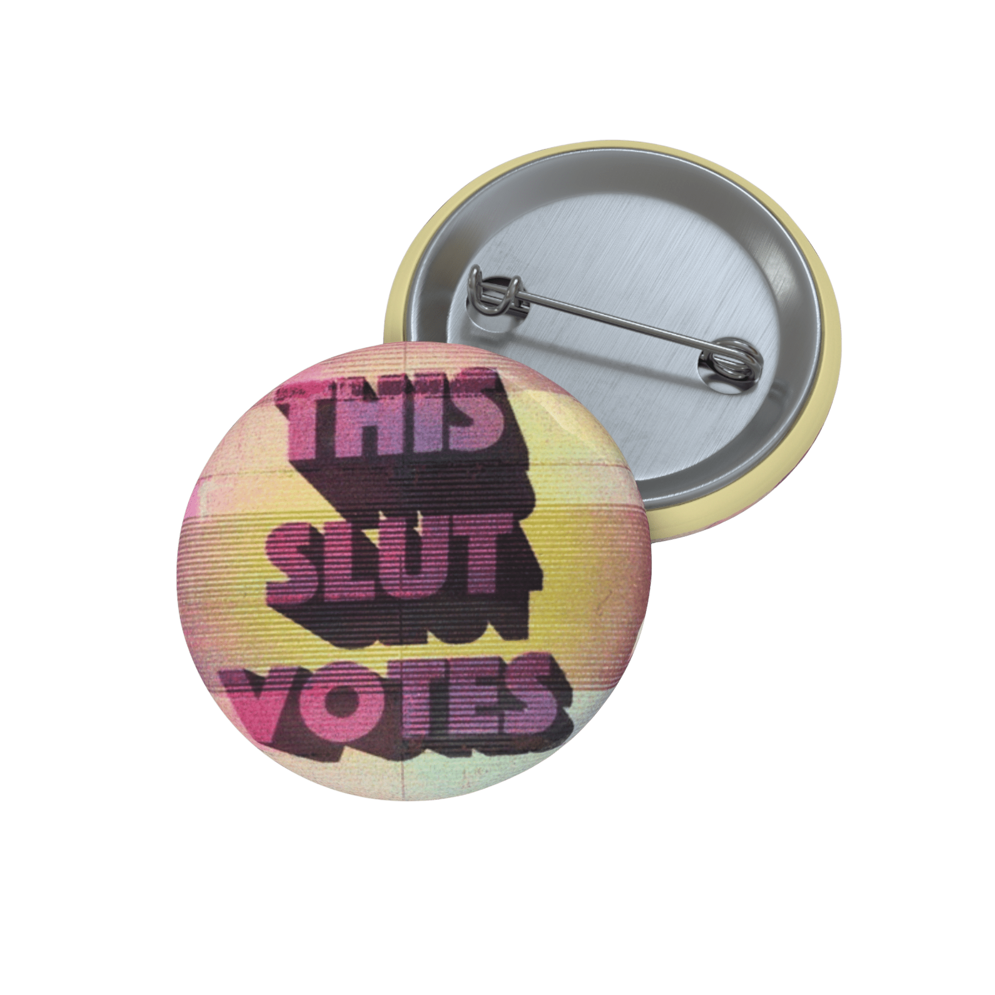 This Slut Votes - Pin Button-activism-button pins-feminism-NumbskullzKC