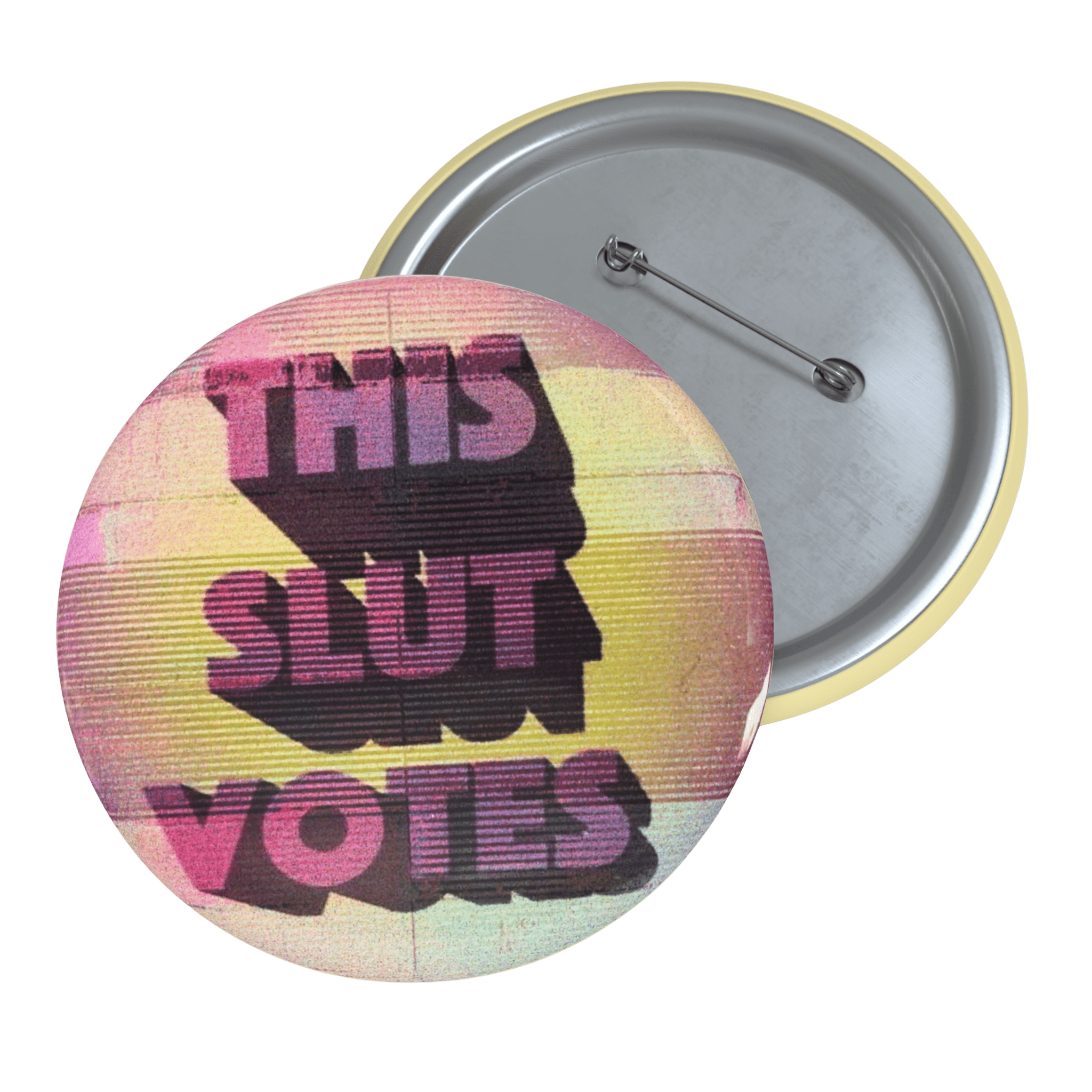 This Slut Votes - Pin Button-activism-button pins-feminism-NumbskullzKC