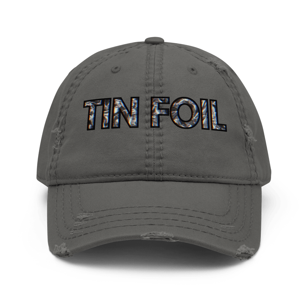 Tin Foil Hat - Distressed Ball Cap - ballcap - baseball style hats - funny ballcaps - Numbskullz