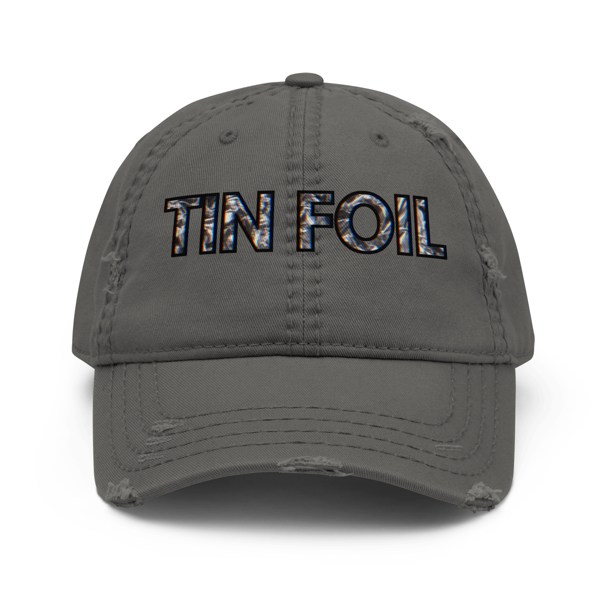 Tin Foil Hat - Distressed Ball Cap - ballcap - baseball style hats - funny ballcaps - Numbskullz