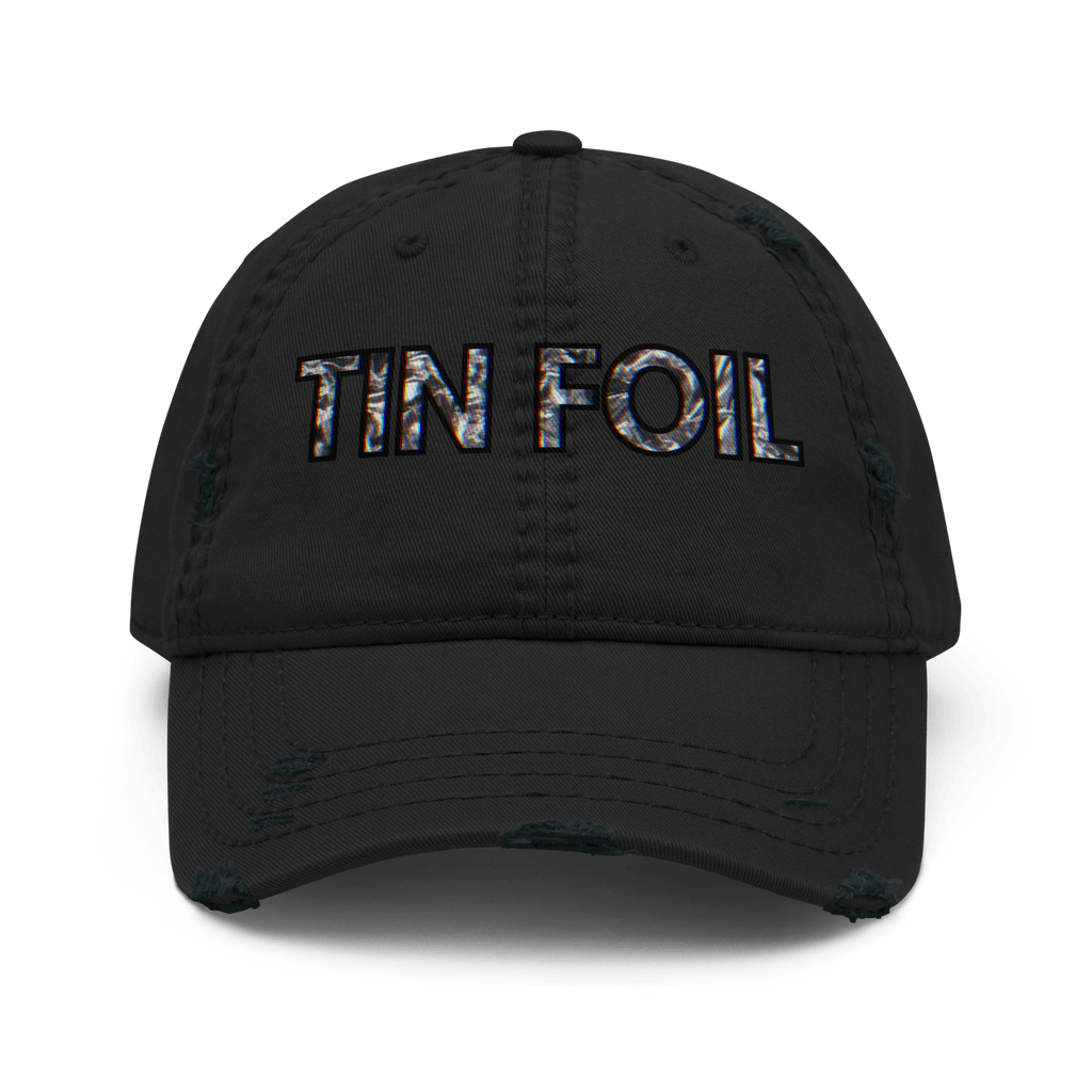 Tin Foil Hat - Distressed Ball Cap - ballcap - baseball style hats - funny ballcaps - Numbskullz