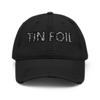 Tin Foil Hat - Distressed Ball Cap - ballcap - baseball style hats - funny ballcaps - Numbskullz