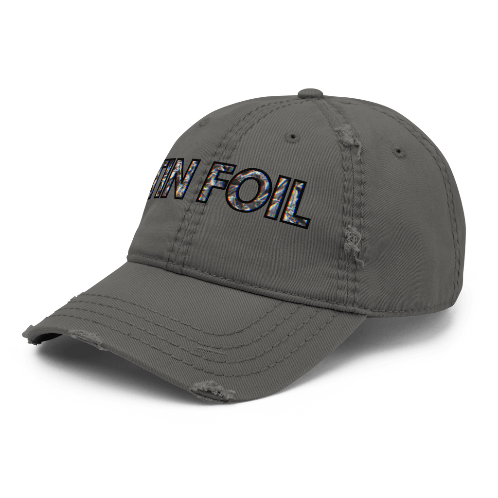 Tin Foil Hat - Distressed Ball Cap - ballcap - baseball style hats - funny ballcaps - Numbskullz