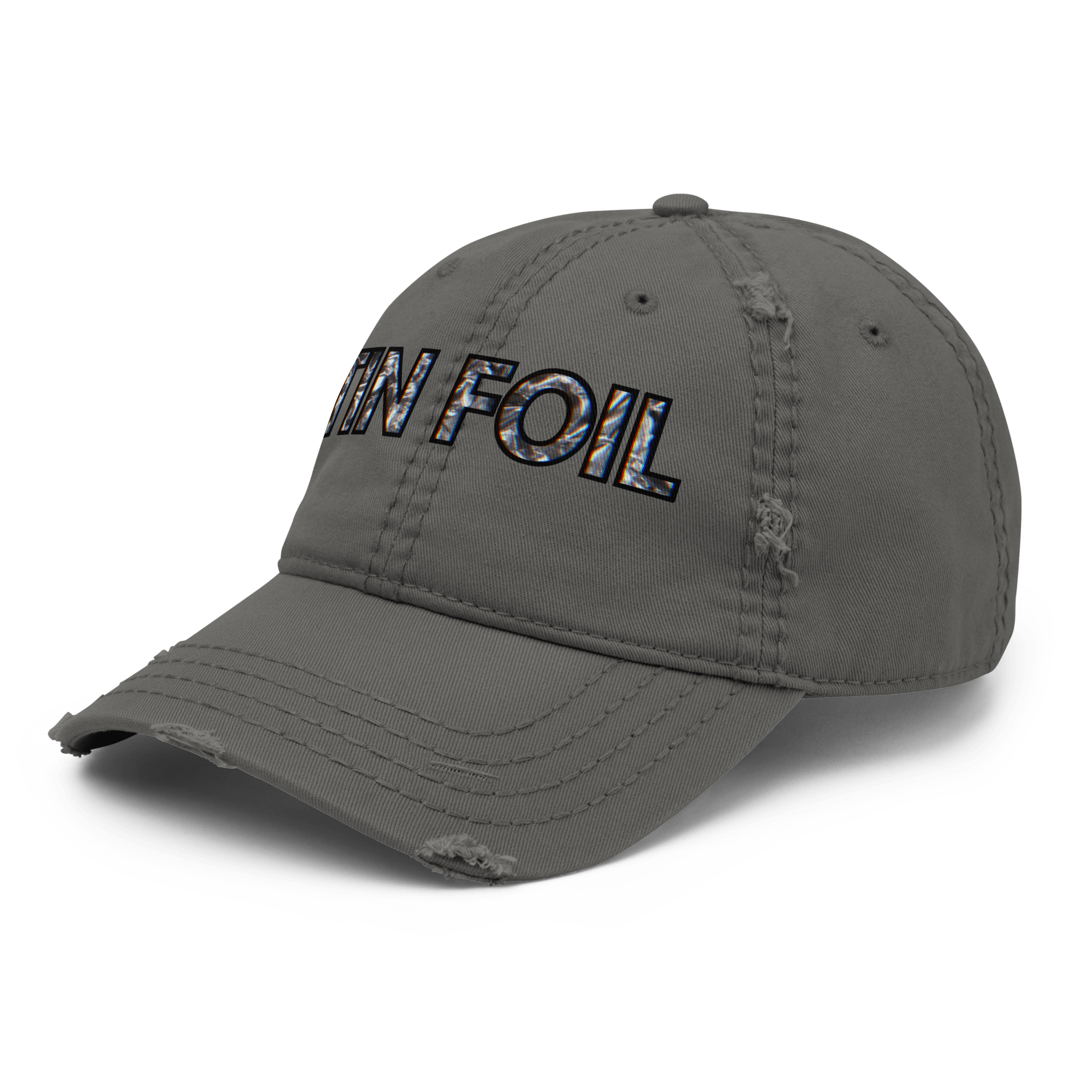 Tin Foil Hat - Distressed Ball Cap - ballcap - baseball style hats - funny ballcaps - Numbskullz
