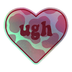 Ugh - Holographic Sticker - accessories - hearts - holo sticker - Numbskullz