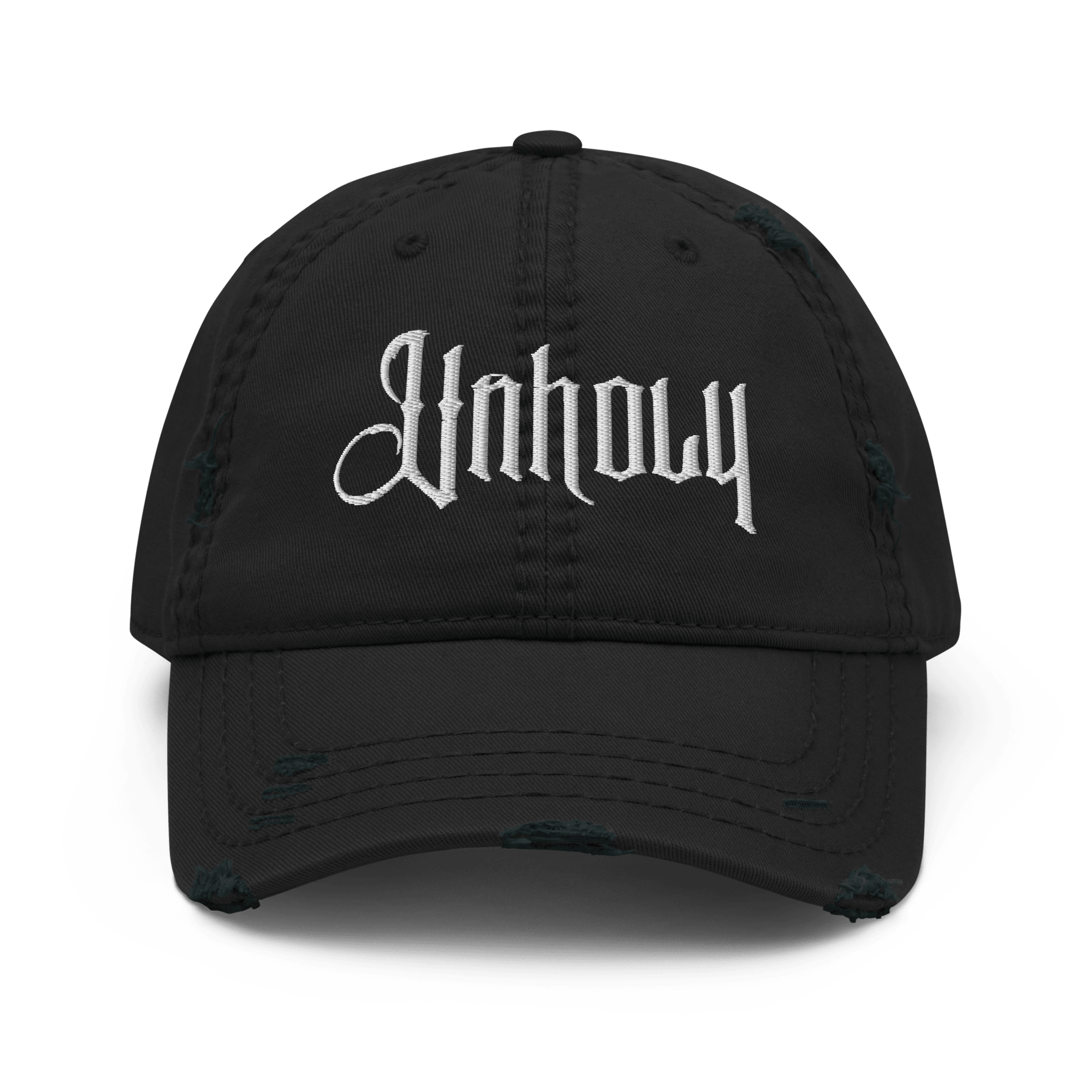 Unholy - Distressed Adjustable Ball Cap - ballcap - baseball style hats - hats - Numbskullz