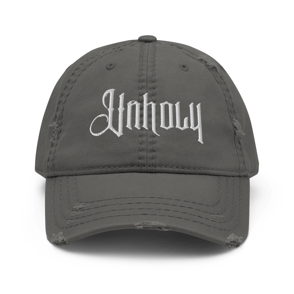 Unholy - Distressed Adjustable Ball Cap - ballcap - baseball style hats - hats - Numbskullz