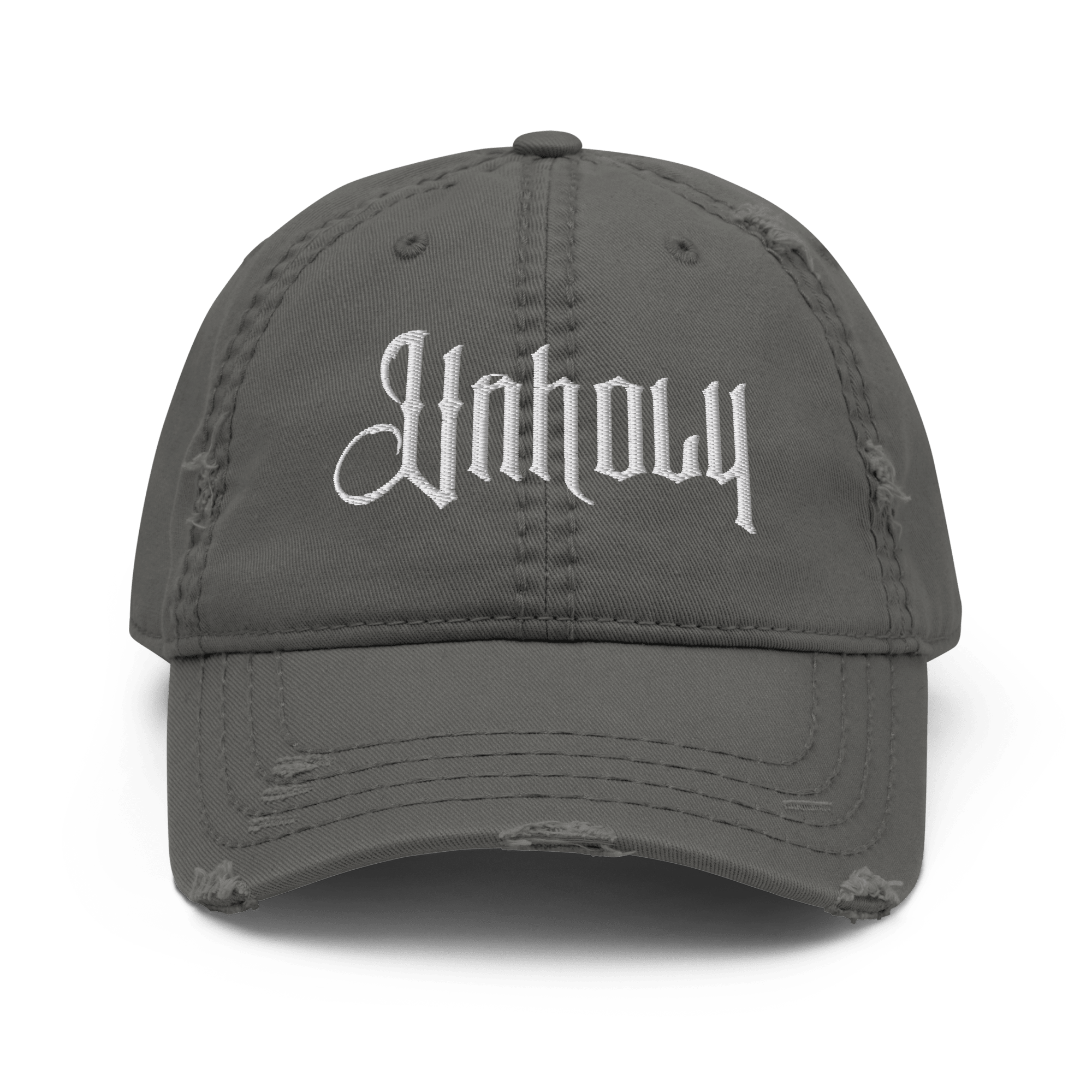 Unholy - Distressed Adjustable Ball Cap - ballcap - baseball style hats - hats - Numbskullz