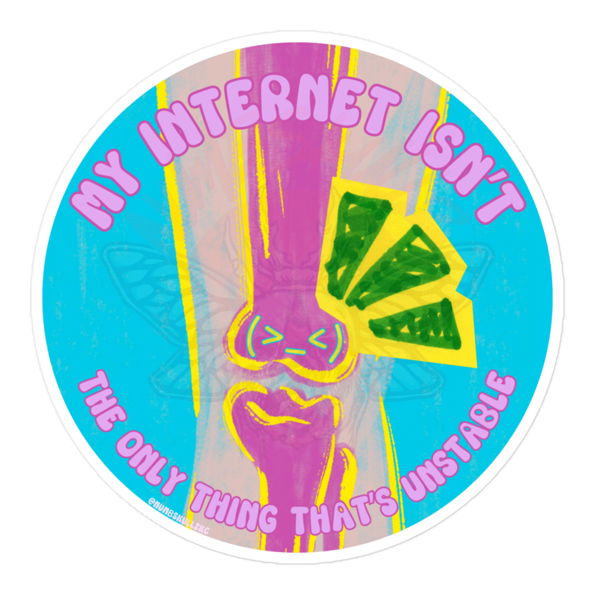 Unstable - Vinyl Sticker-accessories-bones-disability awareness-NumbskullzKC